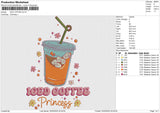 ICED COFFEE Embroidery File 6 size