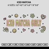 Iced Matcha Embroidery File 6 sizes