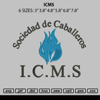 Icms Embroidery File 6 sizes