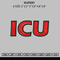 IcuText Embroidery File 6 sizes