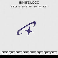 IDNITE LOGO Embroidery File 6 size