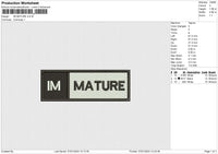 IM MATURE Embroidery File 6 size