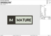 IM MATURE Embroidery File 6 size