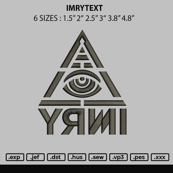 Imrytext Embroidery File 6 sizes