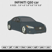 INFINITI Q50 car Embroidery File 6 size