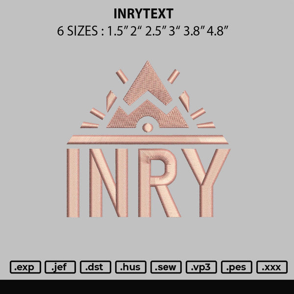 Inrytext Embroidery File 6 sizes