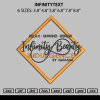 Infinitytext Embroidery File 6 sizes