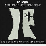 IP logo Embroidery File 6 size