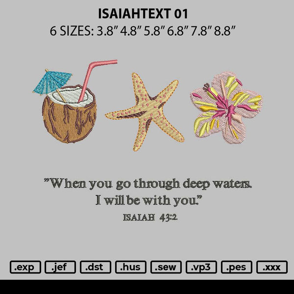 Isaiahtext 01 Embroidery File 6 sizes