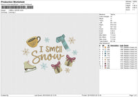 I SMELL SNOW Embroidery File 6 size