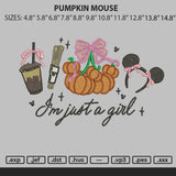 Pumpkin Mouse Embroidery File 6 sizes