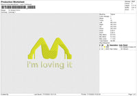 Im loving it Embroidery File 6 size