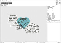 I Broke Embroidery Embroidery File 6 size