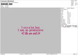 Cry Text 02 Embroidery File 6 sizes