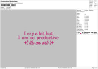 Cry Text 02 Embroidery File 6 sizes