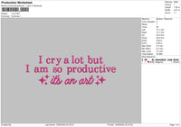 Cry Text 02 Embroidery File 6 sizes