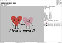 Love More Embroidery File 6 size