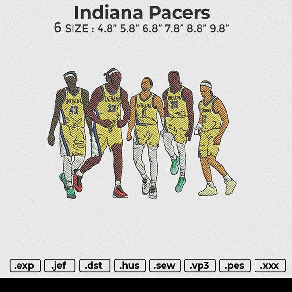 Indiana Pacers Embroidery File 6 size