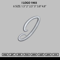 I Logo 1903 Embroidery File 6 sizes