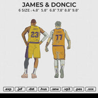 JAMES & DONCIC Embroidery File 6 size