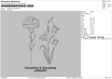 January Flo Embroidery File 6 sizes