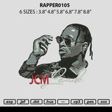 Rapper0105 Embroidery File 6 sizes