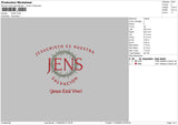 Jenstext Embroidery File 6 sizes