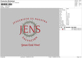 Jenstext Embroidery File 6 sizes