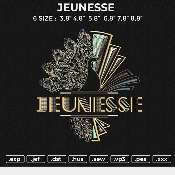 JEUNESSE Embroidery File 6 size