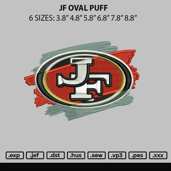 Jf Oval Puff Embroidery File 6 sizes