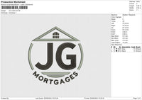 JG LOGO Embroidery File 6 size