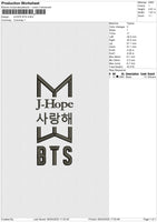 JHOPE BTS Embroidery File 6 size
