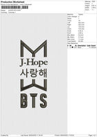 JHOPE BTS Embroidery File 6 size