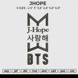 JHOPE BTS Embroidery File 6 size