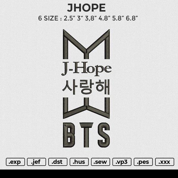 JHOPE BTS Embroidery File 6 size