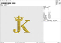 JK logo puff Embroidery File 6 size