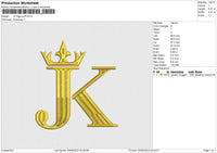 JK logo puff Embroidery File 6 size