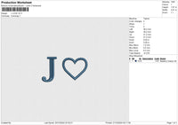 J LOVE V2 Embroidery File 6 size