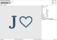 J LOVE V2 Embroidery File 6 size