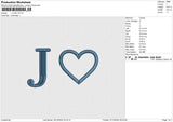 J LOVE V2 Embroidery File 6 size