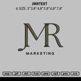 Jmrtext Embroidery File 6 Sizes