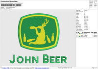 JOHN BEER Embroidery File 6 size