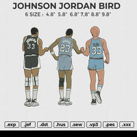 JOHNSON JORDAN BIRD Embroidery File 6 size