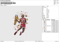 JORDAN DRAWING 15425 Embroidery File 6 size
