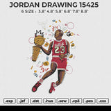 JORDAN DRAWING 15425 Embroidery File 6 size