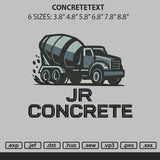 Concretetext Embroidery File 6 sizes