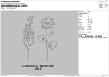 July Flo Embroidery File 6 sizes