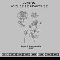 June Flo Embroidery File 6 sizes