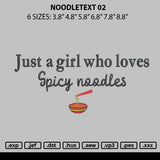 Noodletext 02 Embroidery File 6 sizes