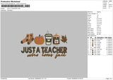 Teacher Text 0809 Embroidery File 6 sizes